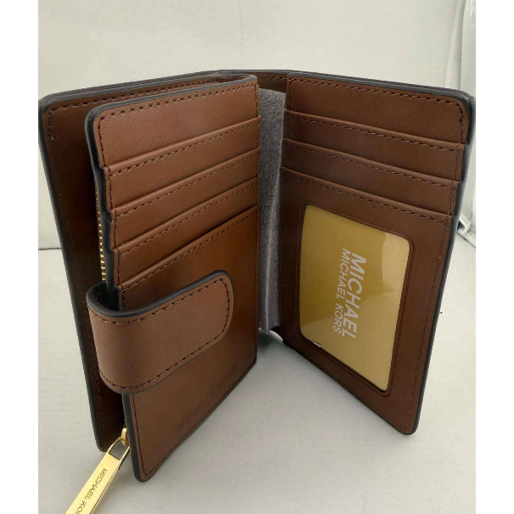 Michael Kors Jet Set Travel Medium Bifold Zip Coin Wallet Vanilla 35F8GTVF2B NEW - Picture 4 of 4